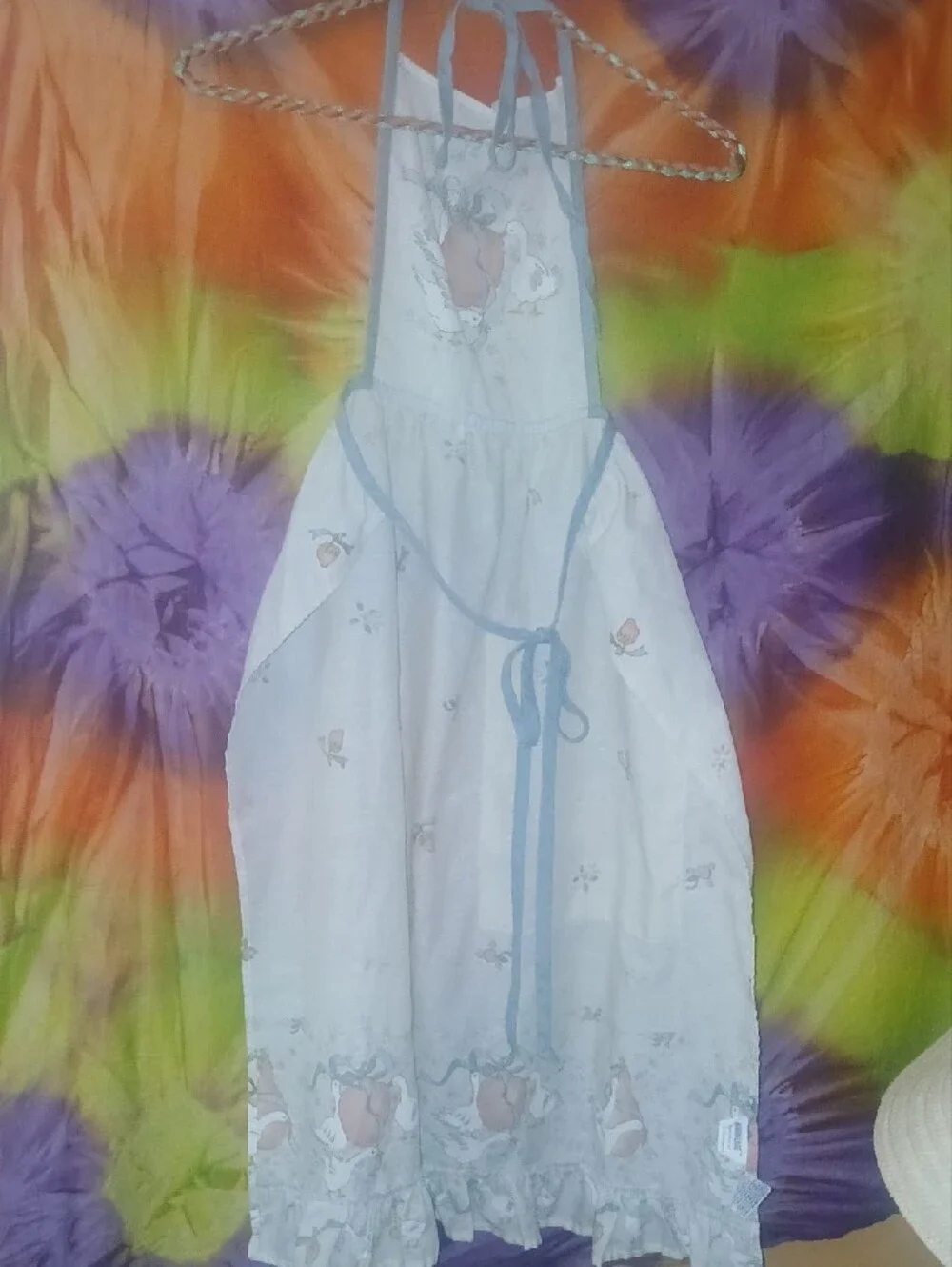 Vintage 80's Goose Print Cottagecore Kitchen Apron